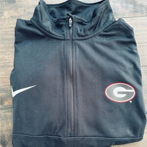 Georgia Bulldogs Nike Black and White Quarter-Zip Jacket